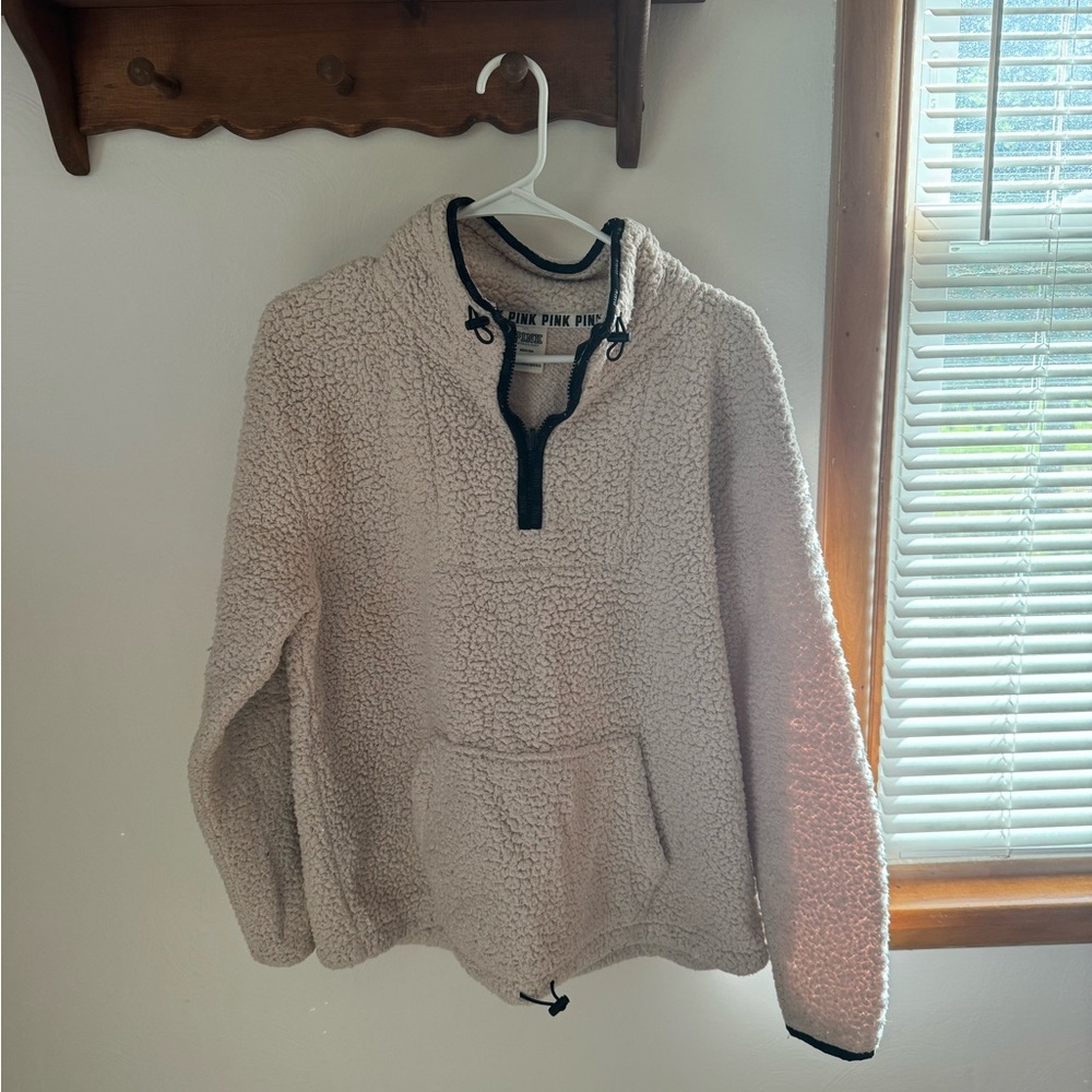 PINK Sherpa Pullover Quarterzip